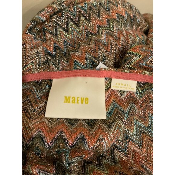 Maeve Multicolor Zig-Zag Knit Dress W/ Pink Slip Attached, Size XS (US) - Picture 8 of 9